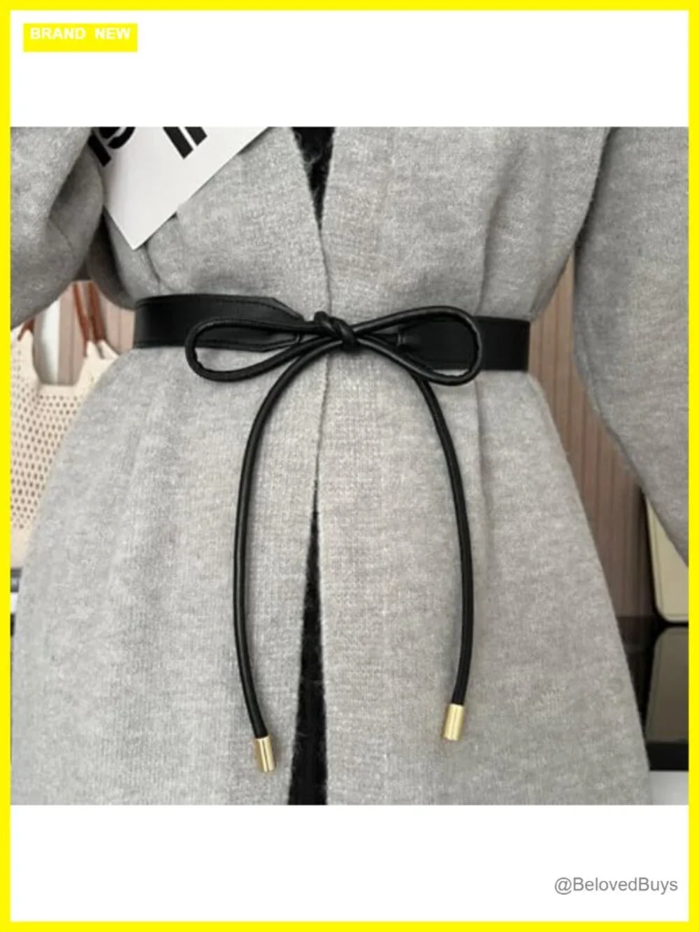 Faux Leather Tie Waist Belts Thin Skinny Rope Waistband Adjustable Fashion Belt